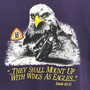 Vintage Christian Biker Mens TShirt Size S Purple